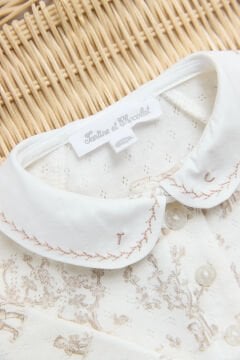 Bebek Ekru Desenli İnce Tulum