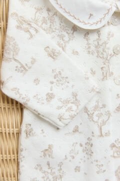 Bebek Ekru Desenli İnce Tulum