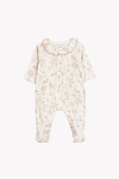 Kız Bebek Pembe Desenli İnce Tulum