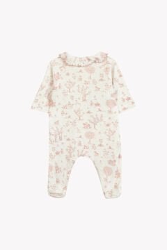 Kız Bebek Pembe Desenli İnce Tulum