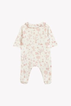 Kız Bebek Pembe Desenli İnce Tulum