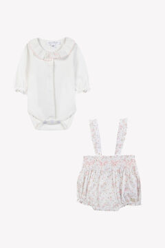 Kız Bebek Askılı Şort + Body Set