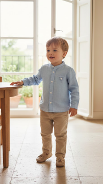 Erkek Bebek & Çocuk Keten Gömlek