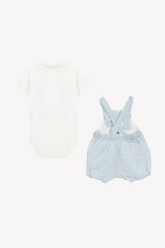 Erkek Bebek Body + Askılı Salopet Set
