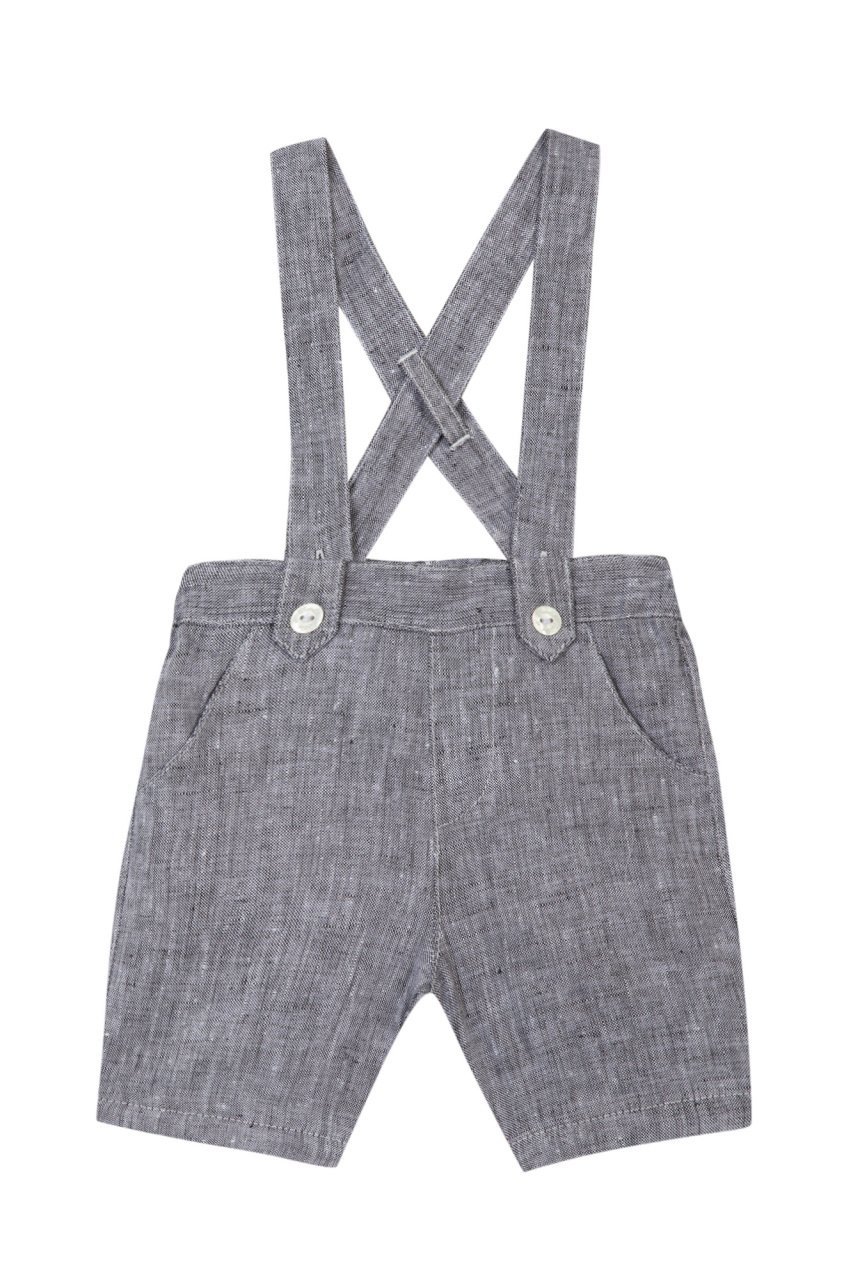 Erkek Bebek Askılı Keten Pantalon