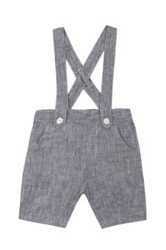 Erkek Bebek Askılı Keten Pantalon