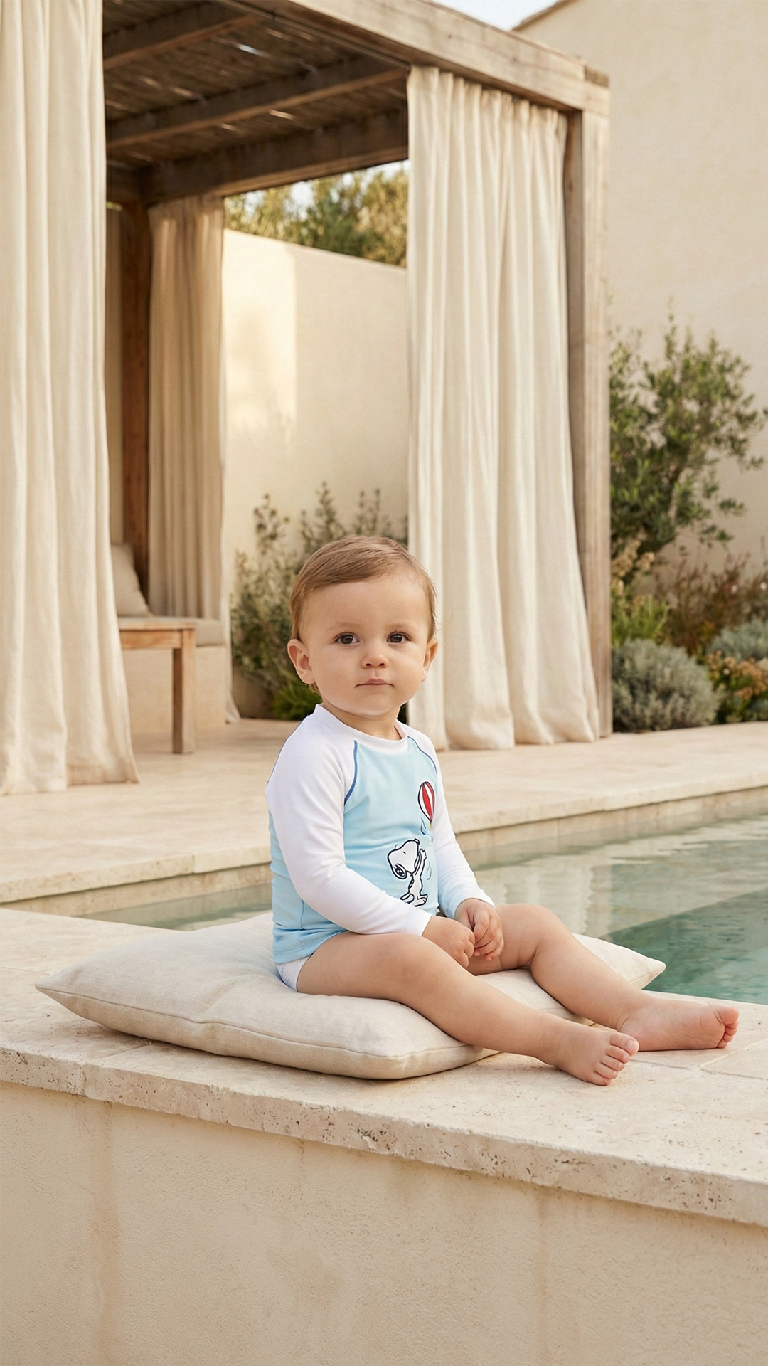 Erkek Bebek UV Korumalı T-Shirt Snoopy