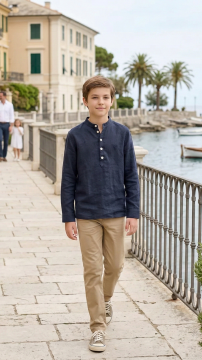 Erkek Çocuk Keten Gömlek