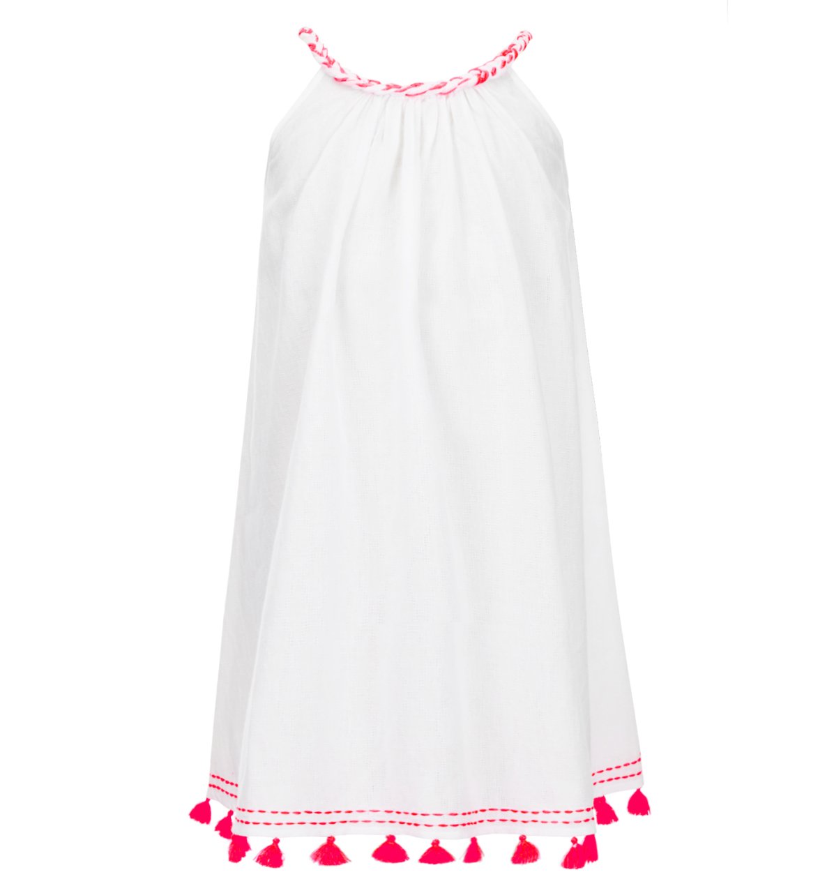 Kız Çocuk Beyaz Koton Elbise