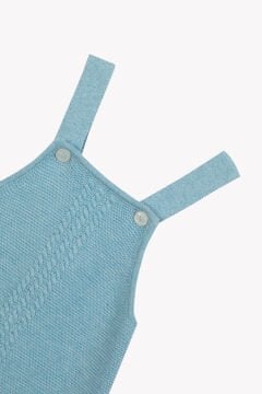 Erkek Bebek Mavi Triko Salopet