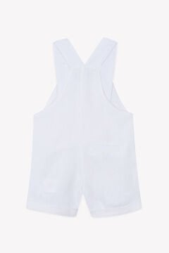 Erkek Bebek Beyaz Keten Salopet