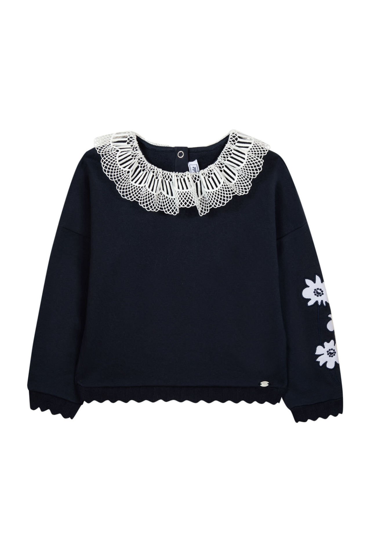 Kız Çocuk Geniş Yakalı Sweatshirt