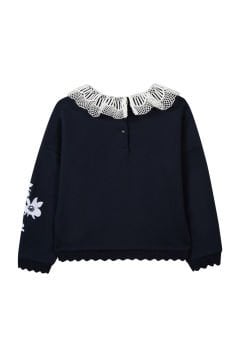 Kız Çocuk Geniş Yakalı Sweatshirt