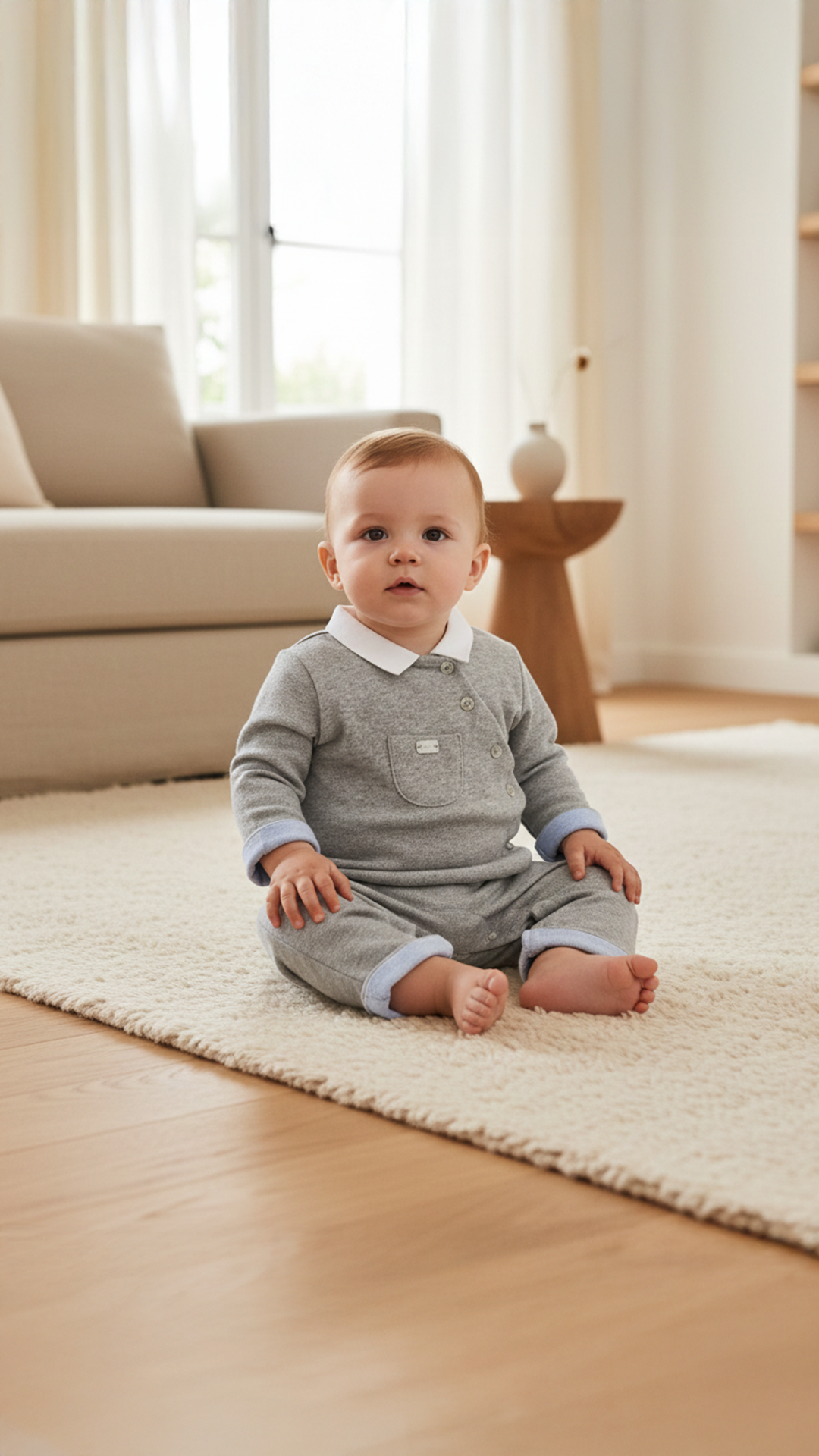 Erkek Bebek Uzun Kollu Ayaksız Tulum