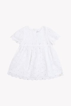 Kız Bebek Beyaz Koton Elbise