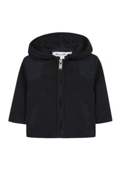 Erkek Bebek Kapüşonlu Fermuarlı Hırka