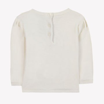 Kız Çocuk Çiçek Nakışlı Kazak