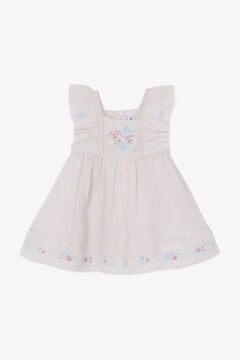 Kız Bebek Pembe Keten Elbise