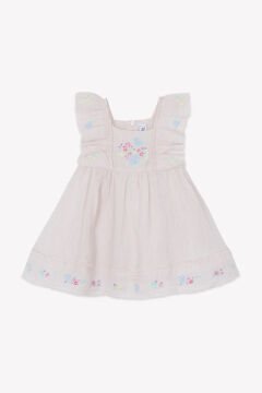 Kız Bebek Pembe Keten Elbise