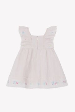 Kız Bebek Pembe Keten Elbise