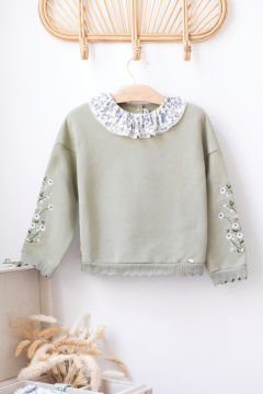 Kız Çocuk Geniş Yakalı Sweatshirt