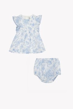 Kız Bebek Mavi Coton Elbise