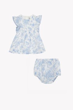 Kız Bebek Mavi Coton Elbise