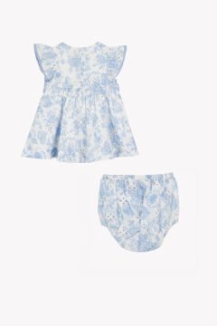Kız Bebek Mavi Coton Elbise