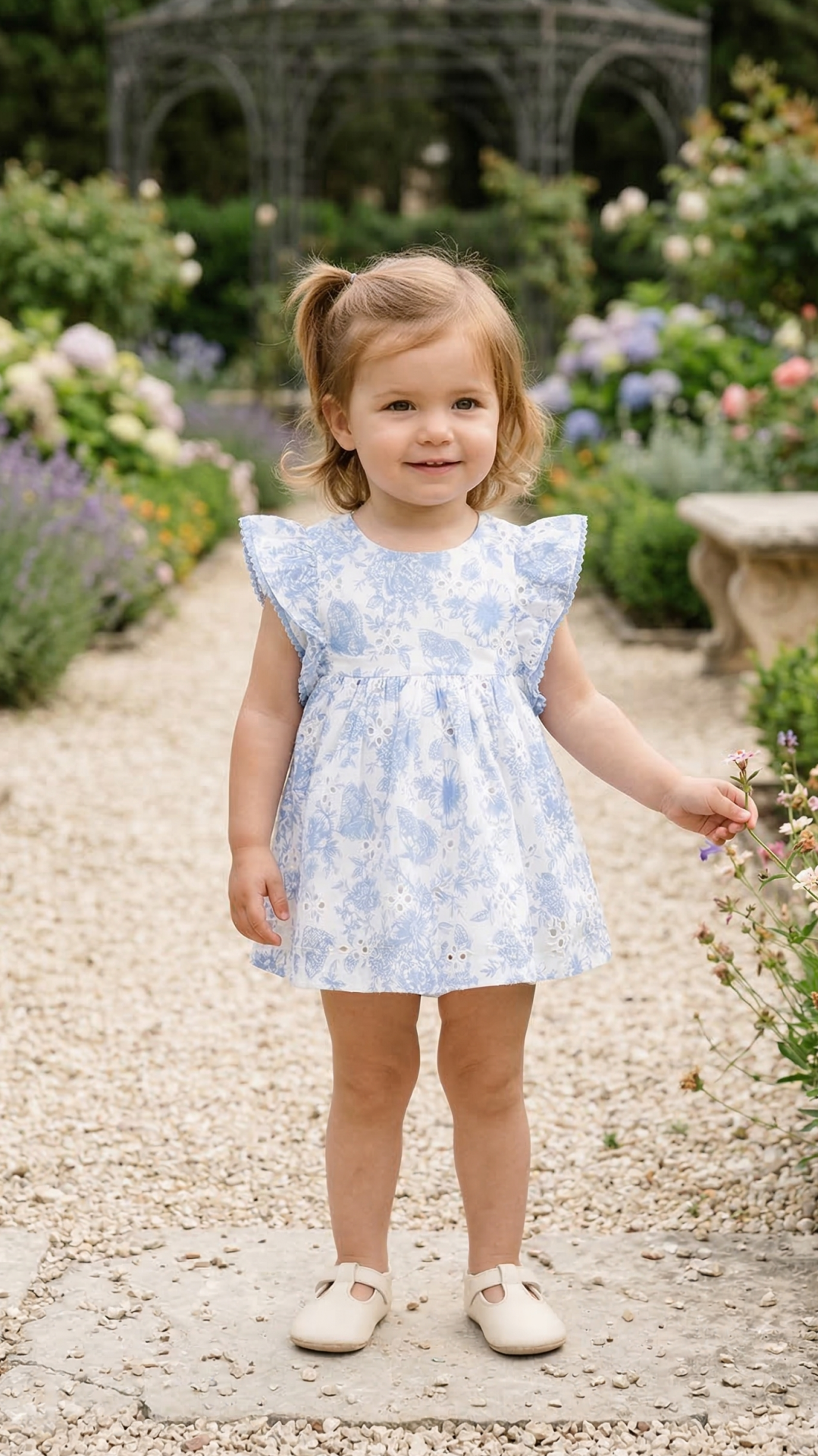 Kız Bebek Mavi Coton Elbise
