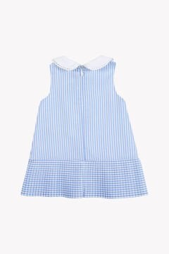 Kız Bebek Mavi Çizgili Elbise