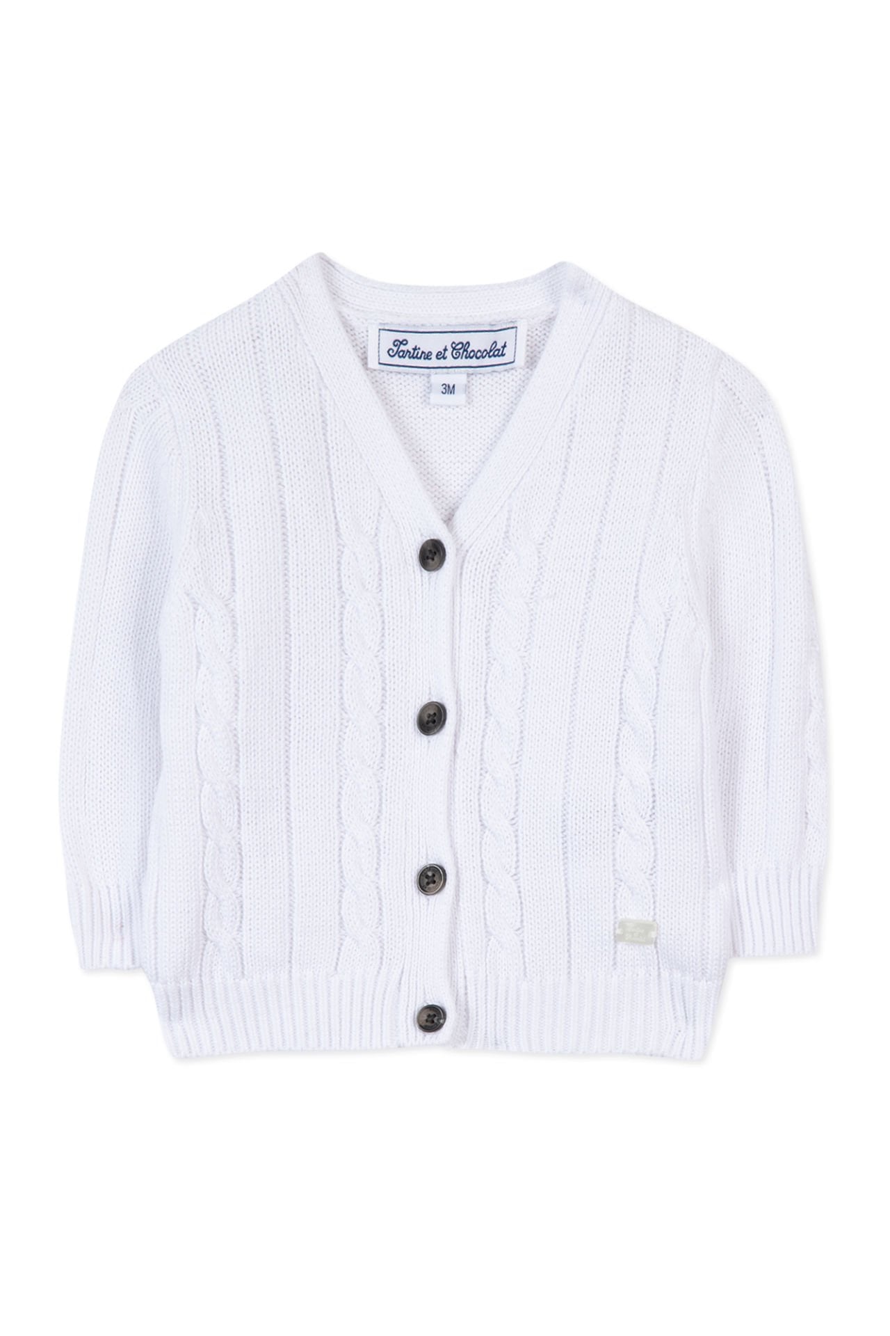 Erkek Bebek Saç Örgülü Triko Hırka