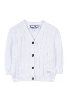 Erkek Bebek Saç Örgülü Triko Hırka