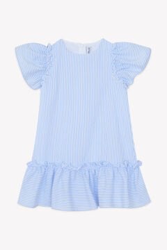 Kız Çocuk Mavi Çizgili Elbise