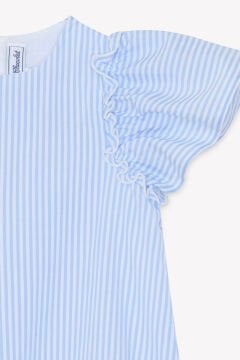 Kız Çocuk Mavi Çizgili Elbise