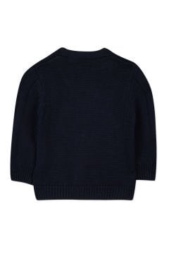 Erkek Bebek Saç Örgülü Triko Hırka