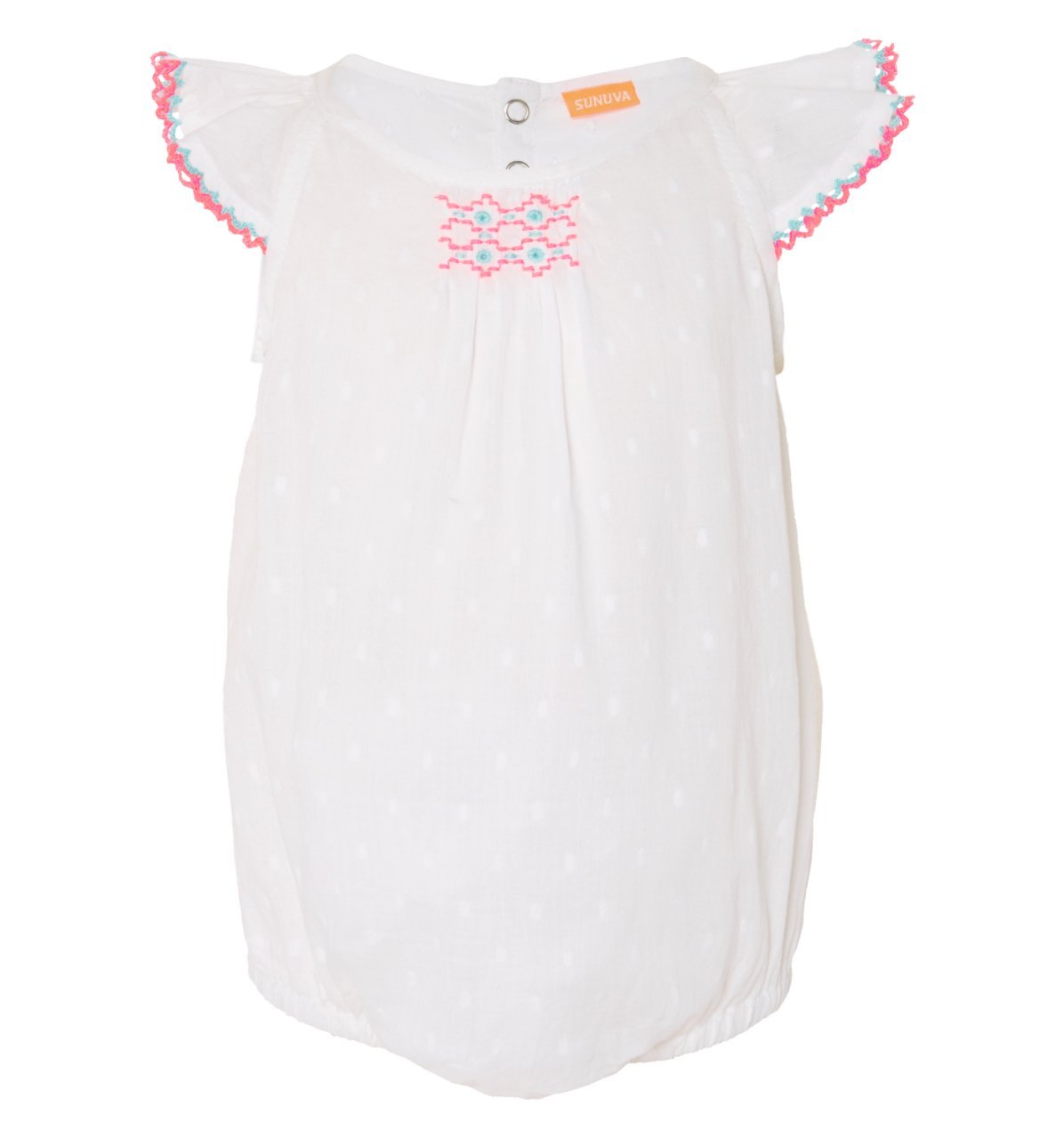 Kız Bebek Nakışlı Koton Tulum