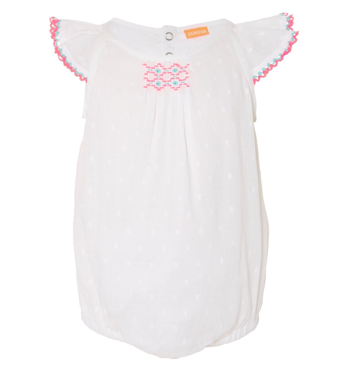 Kız Bebek Nakışlı Koton Tulum