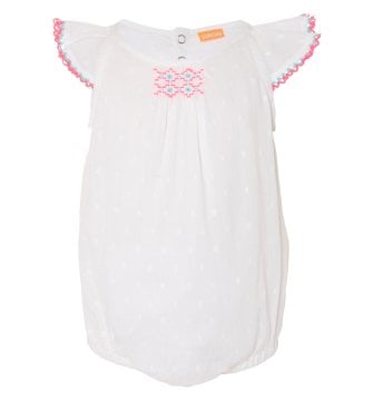 Kız Bebek Nakışlı Koton Tulum