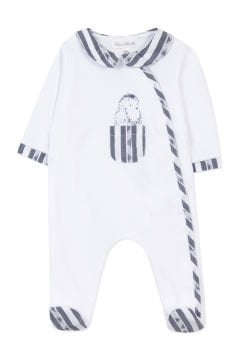 Erkek Bebek Garda Yakalı Kadife Tulum