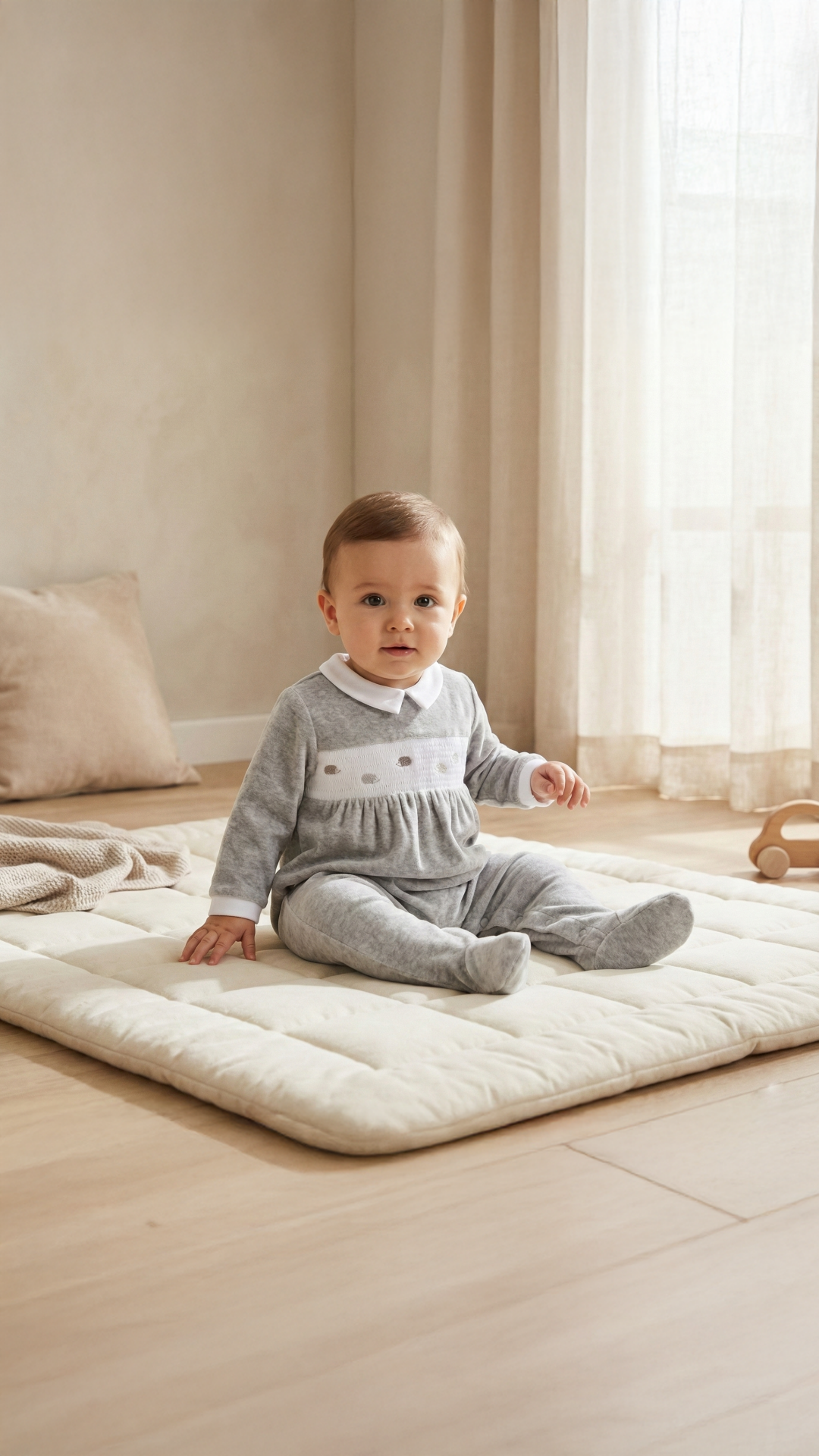 Erkek Bebek Kadife Tulum