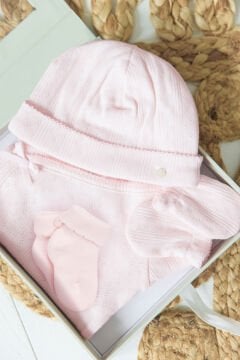 Kız Bebek Hastane Çıkış Seti Pembe