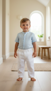 Erkek Bebek Keten Pantalon