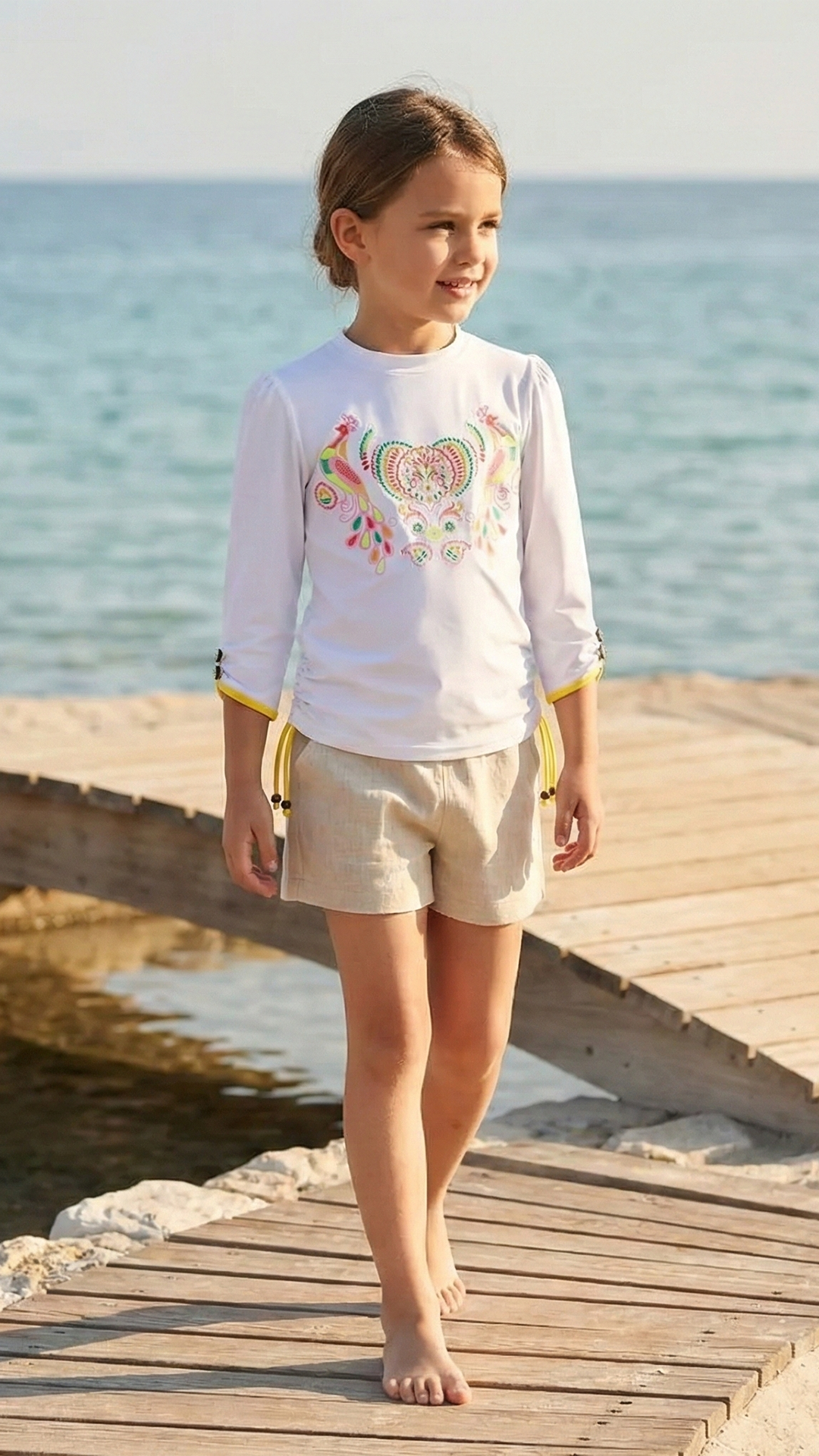 Kız Çocuk UV Korumalı T-Shirt