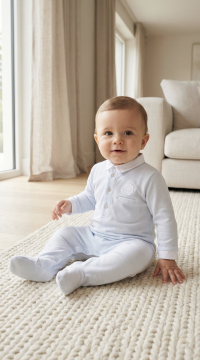 Erkek Bebek Pamuklu Polo Yaka Tulum