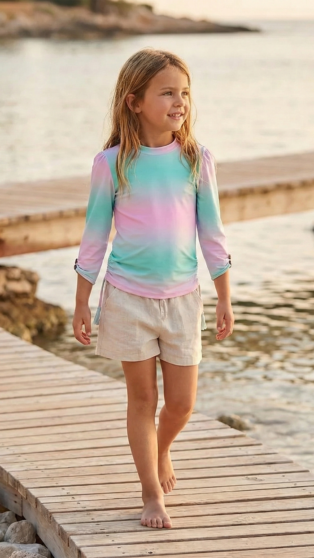 Kız Çocuk UV Korumalı T-Shirt