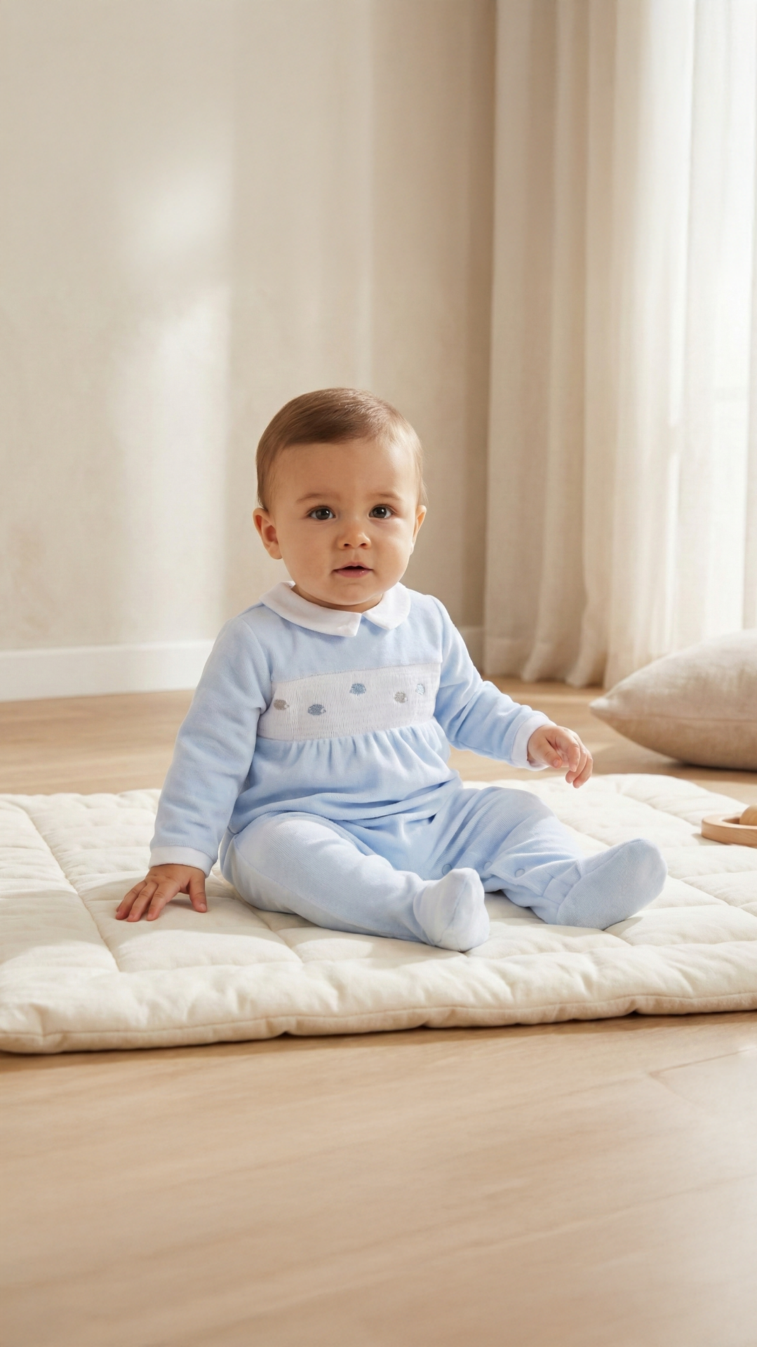 Erkek Bebek Kadife Tulum