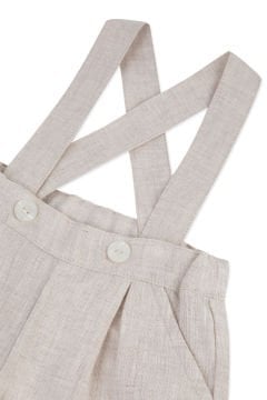 Erkek Bebek Askılı Keten Pantalon