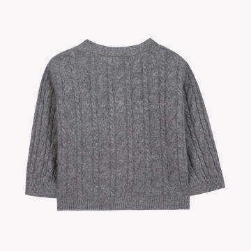 Erkek Bebek Saç Örgülü Kaşmir Hırka