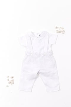 Erkek Bebek Askılı Keten Pantalon