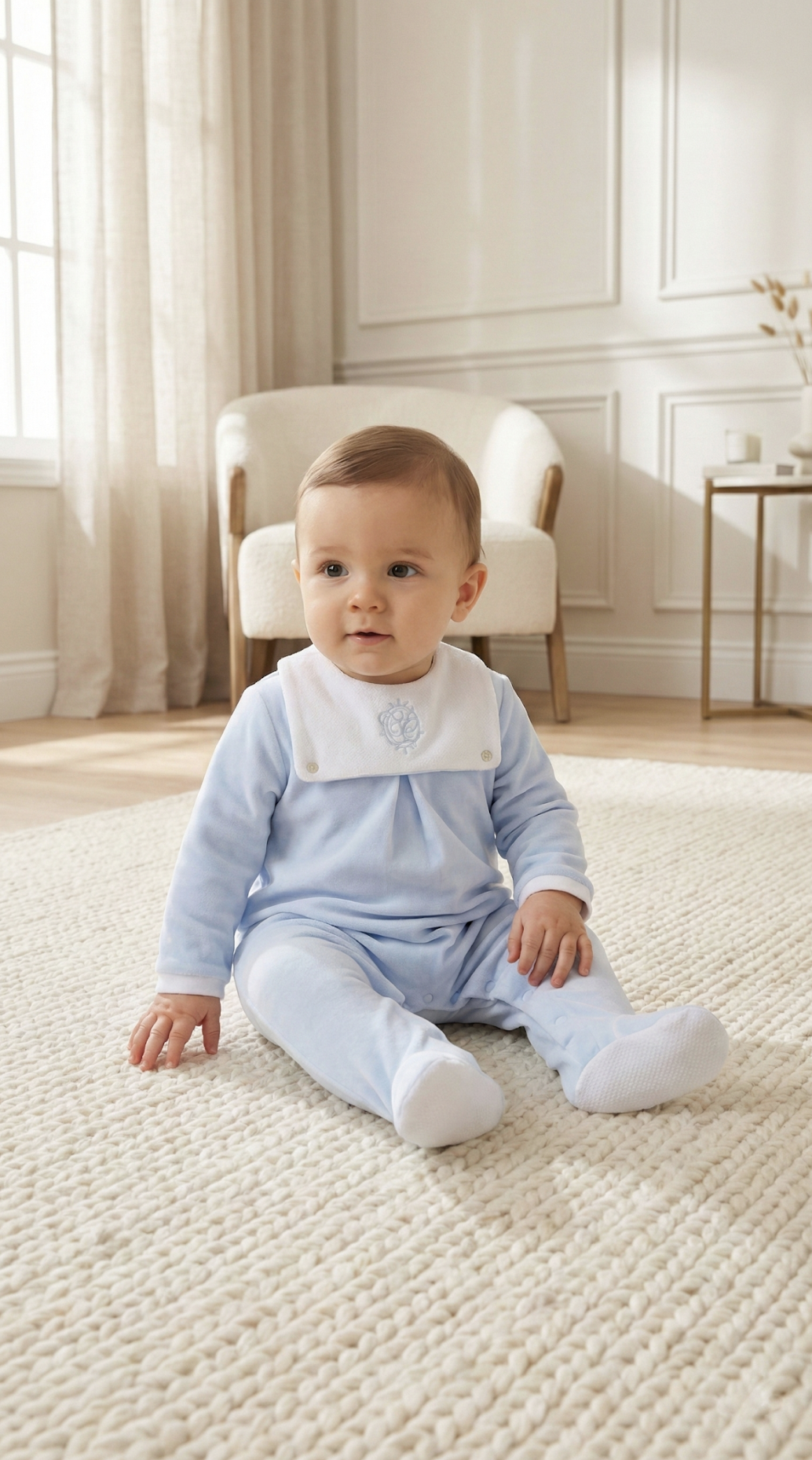 Erkek Bebek Kadife Tulum